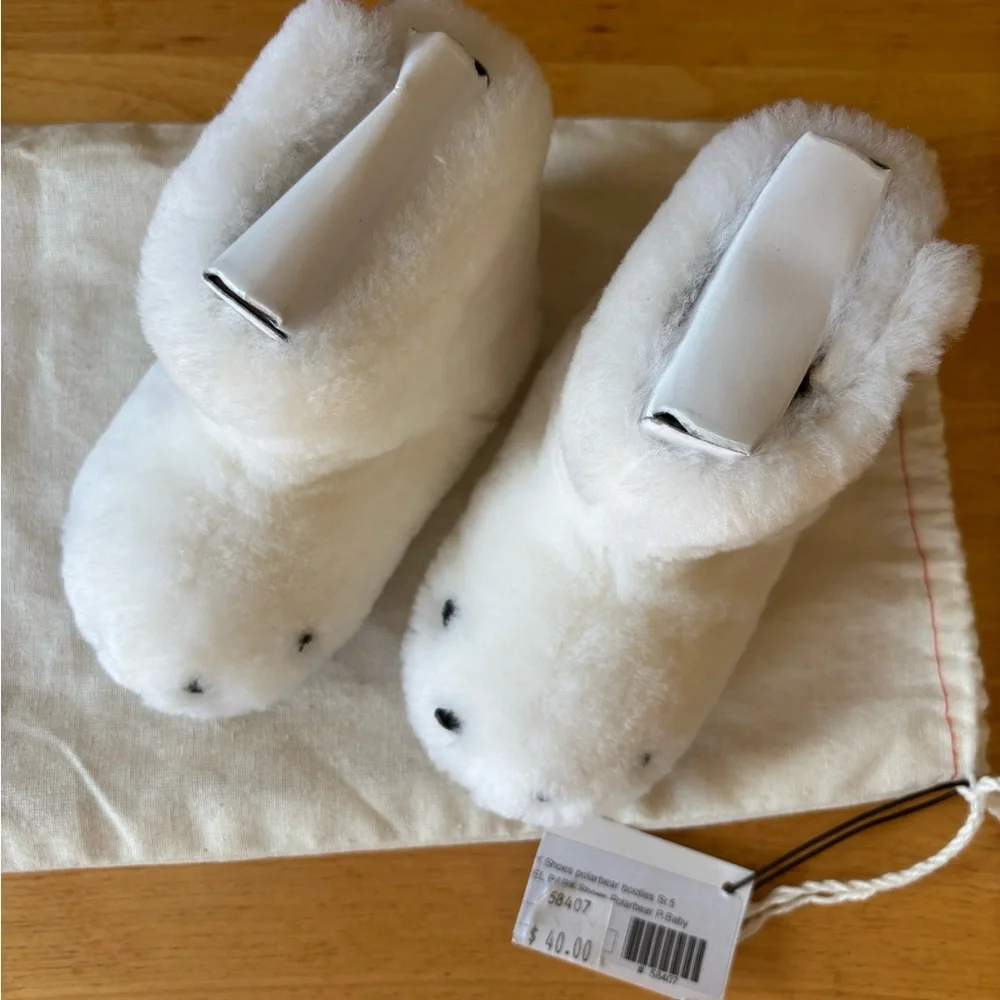 Sorel Infant Polar Bear Paw Booties White Unisex Size 5 Slipper Shoes